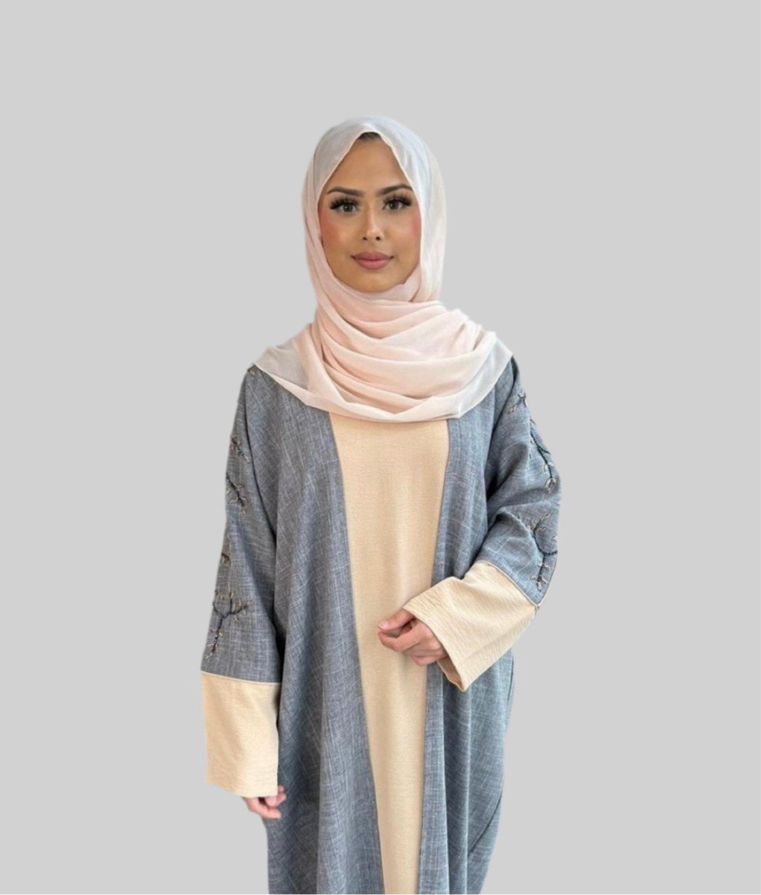 Embellishment Linen Abaya Nora