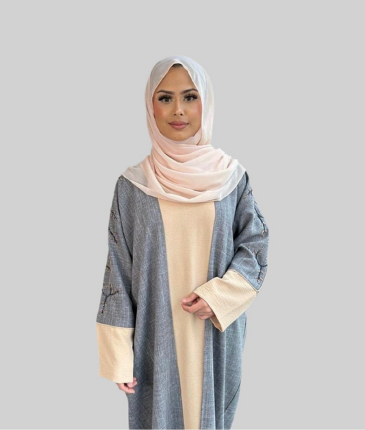 Embellishment Linen Abaya Nora