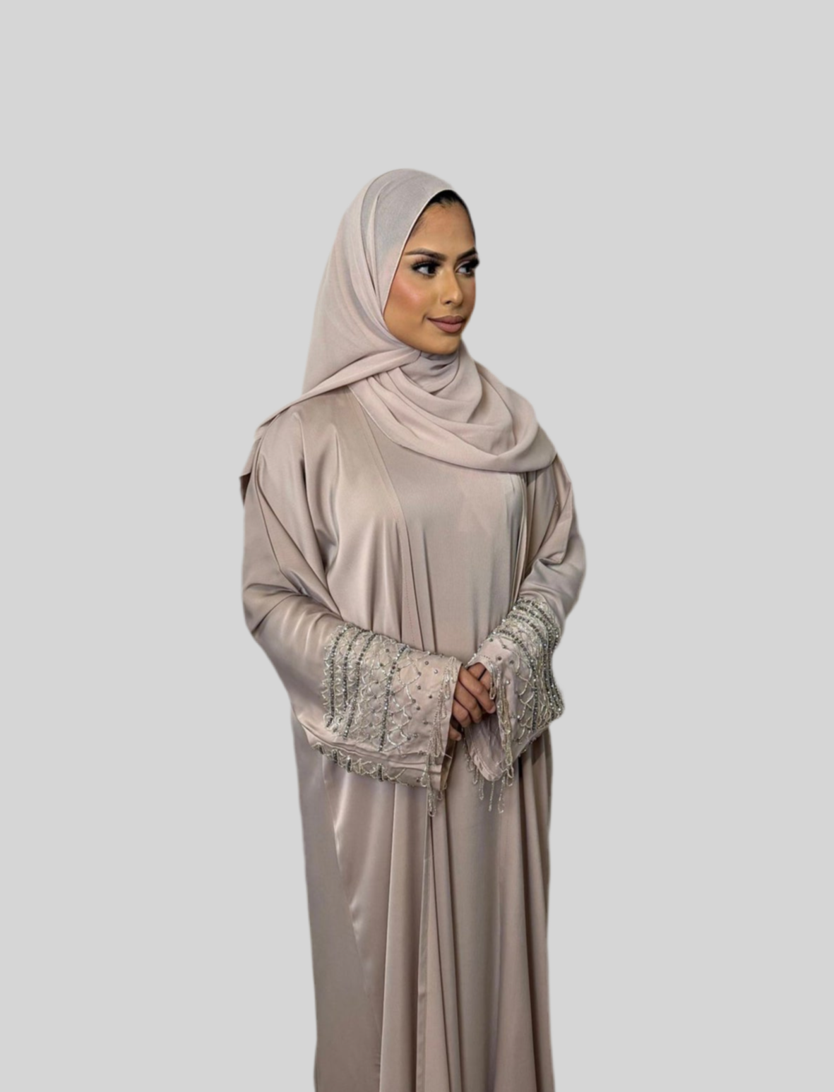 Embellished Pink Abaya Amaya