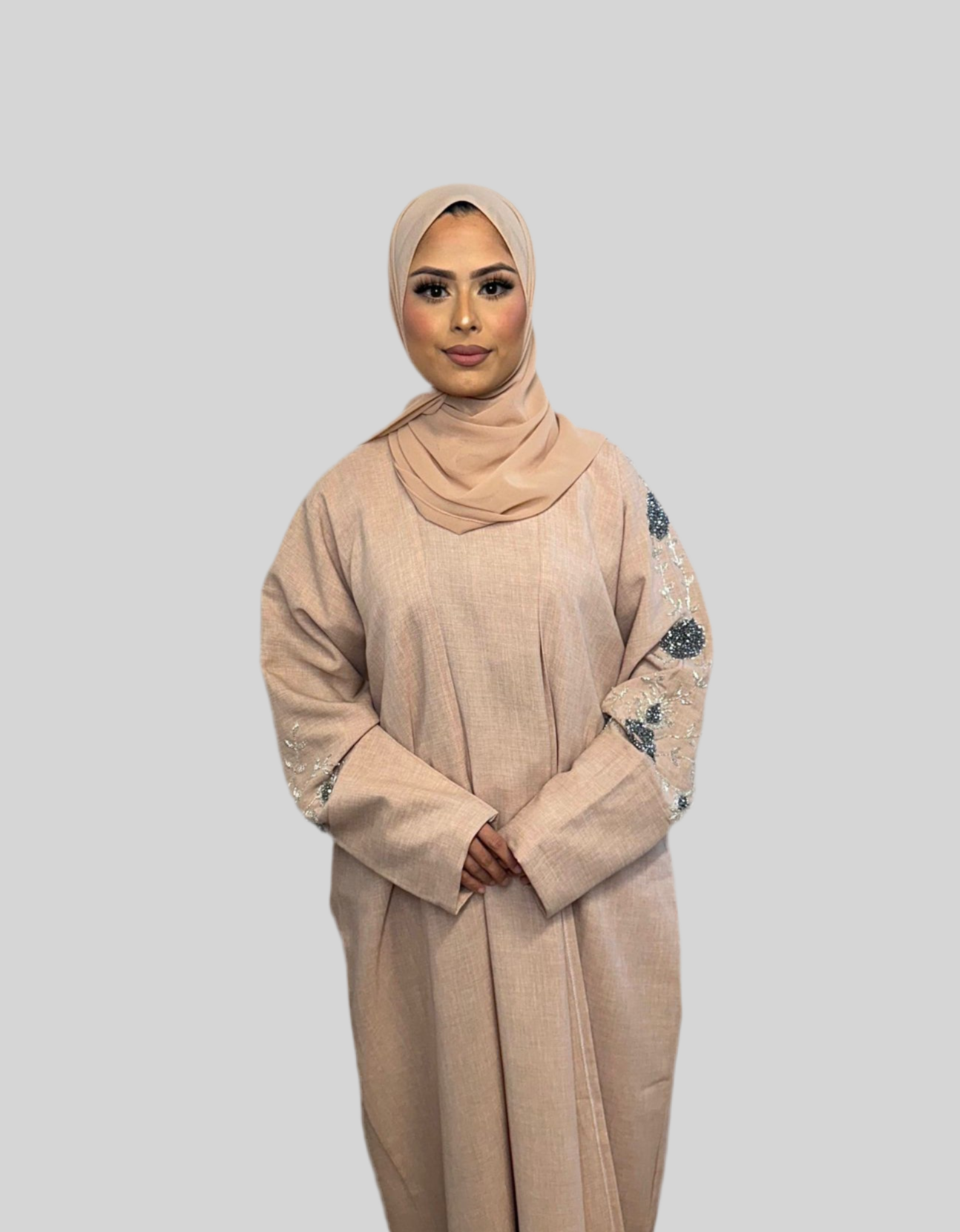Embellished Linen Abaya Ilham